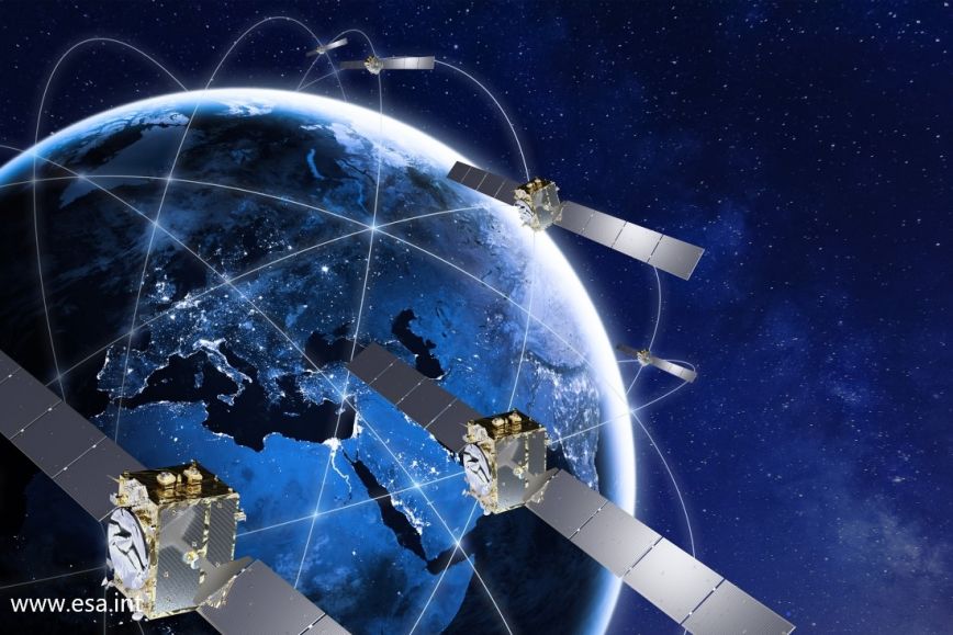 GNSS satellites orbiting Earth